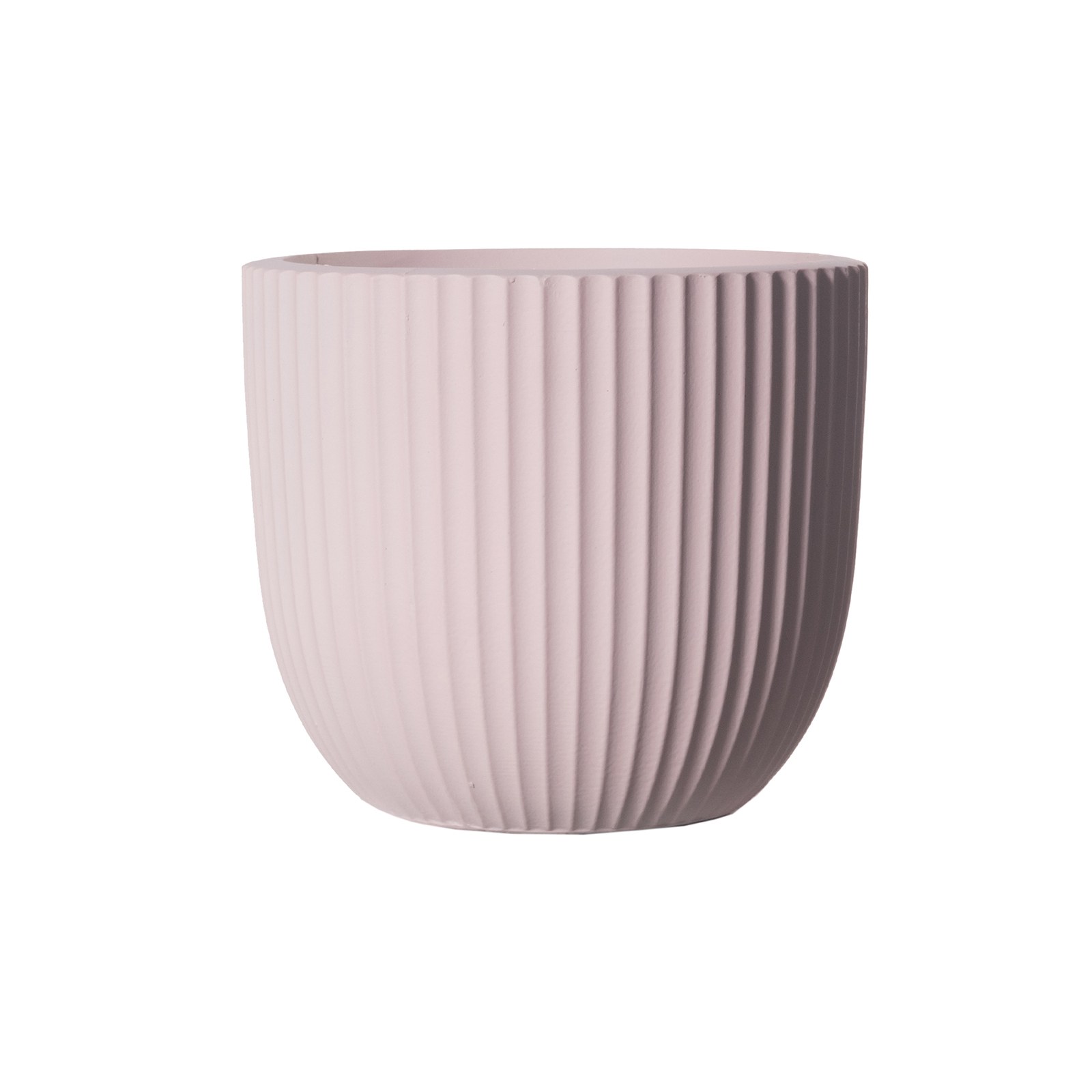 Supergreens Γλάστρα Πήλινη Στρογγυλή "Stripe" Ροζ M 34x34x31 εκ.