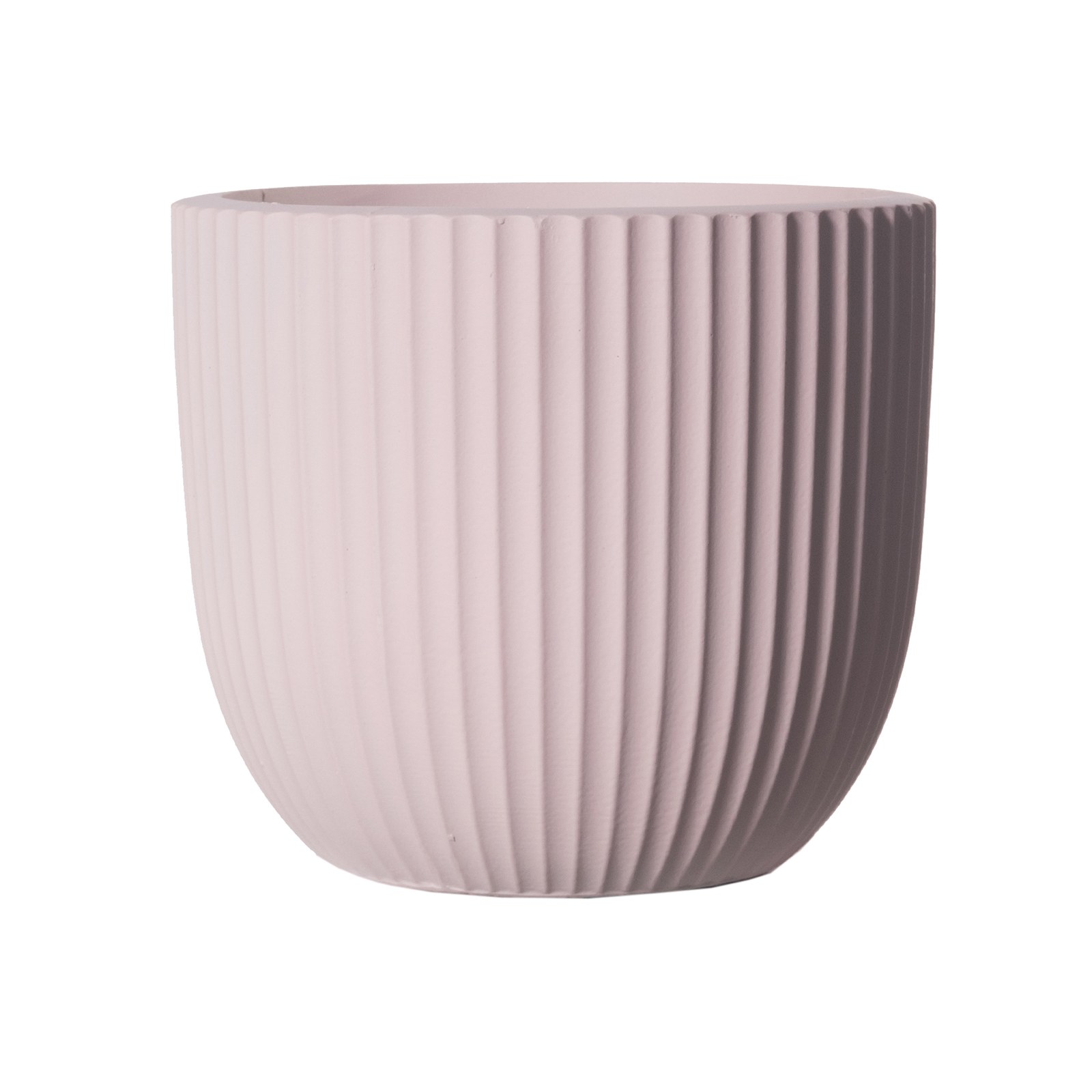 Supergreens Γλάστρα Πήλινη Στρογγυλή "Stripe" Ροζ L 41x41x37 εκ.