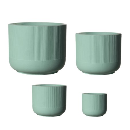 Supergreens Γλάστρα Πήλινη Οβάλ "Petal" Πράσινο Ανοιχτό M 35x35x26 εκ.