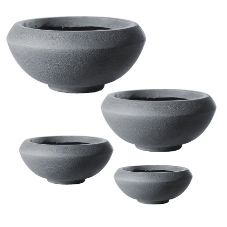 Supergreens Γλάστρα Πήλινη Οβάλ "Bastion" Γκρι M 43x43x18 εκ.