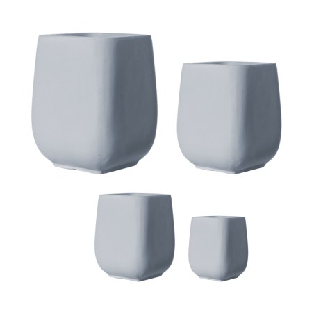 Supergreens Γλάστρα Πήλινη Κάθετη "Regal" Γκρι L 42x42x50 εκ.