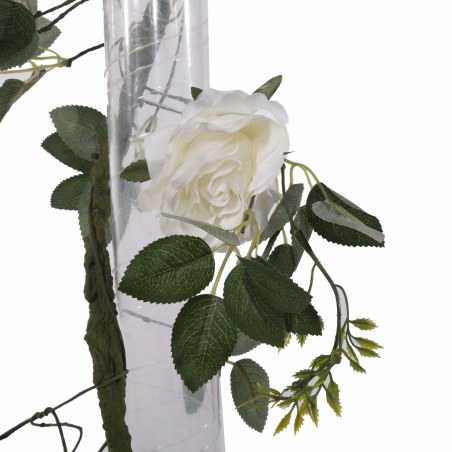 Supergreens Τεχνητή Γιρλάντα Τριαντάφυλλο Garden Λευκή 240 εκ.