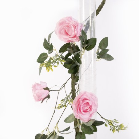 Supergreens Τεχνητή Γιρλάντα Τριαντάφυλλο Garden Ροζ 240 εκ.