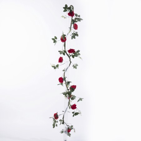 Supergreens Τεχνητή Γιρλάντα Τριαντάφυλλο Garden Κόκκινη 240 εκ.