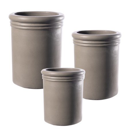 Supergreens Γλάστρα Τσιμεντένια Κύλινδρος "Fusion" Φυσική 27x27x33 εκ.