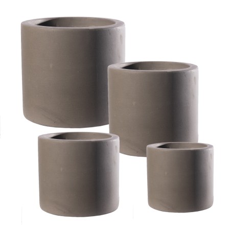 Supergreens Γλάστρα Τσιμεντένια Κύλινδρος "Vista" Φυσική 20x20x18 εκ.