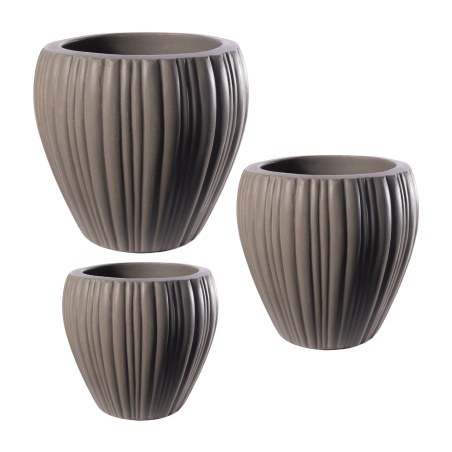 Supergreens Γλάστρα Τσιμεντένια Στρογγυλή "SolidFlora" Φυσική 30x30x28 εκ.