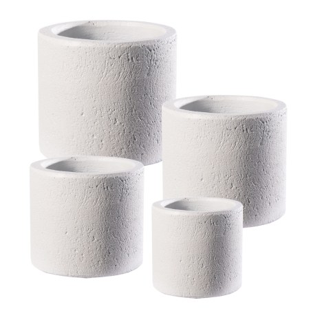 Supergreens Γλάστρα Τσιμεντένια Κύλινδρος "Echo" Λευκή 20x20x18 εκ.