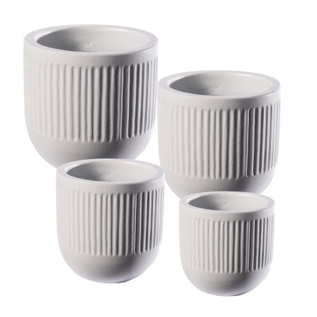 Supergreens Γλάστρα Τσιμεντένια Στρογγυλή "Vive" Λευκή 20x20x20 εκ.