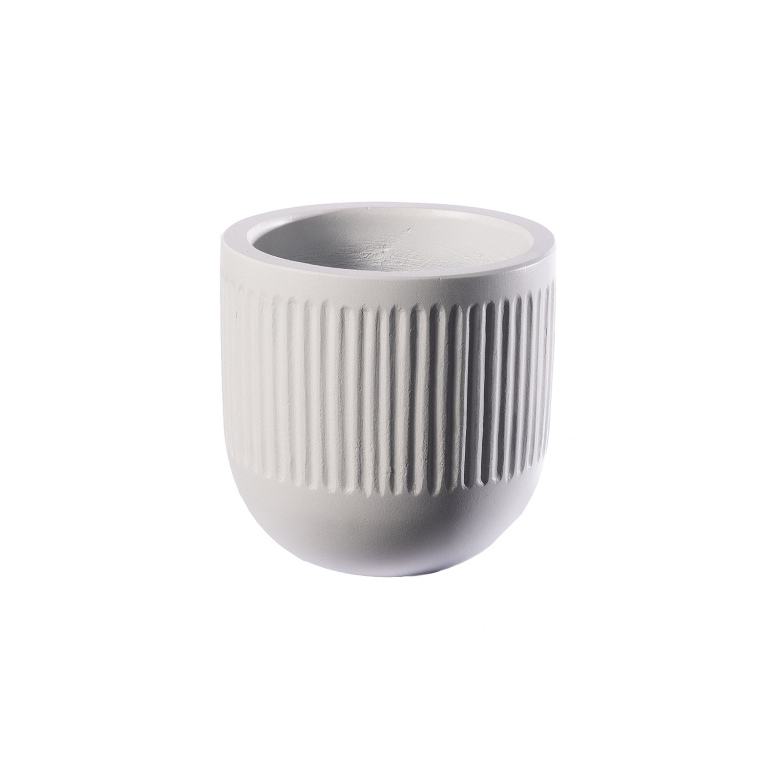 Supergreens Γλάστρα Τσιμεντένια Στρογγυλή "Vive" Λευκή 30x30x30 εκ.