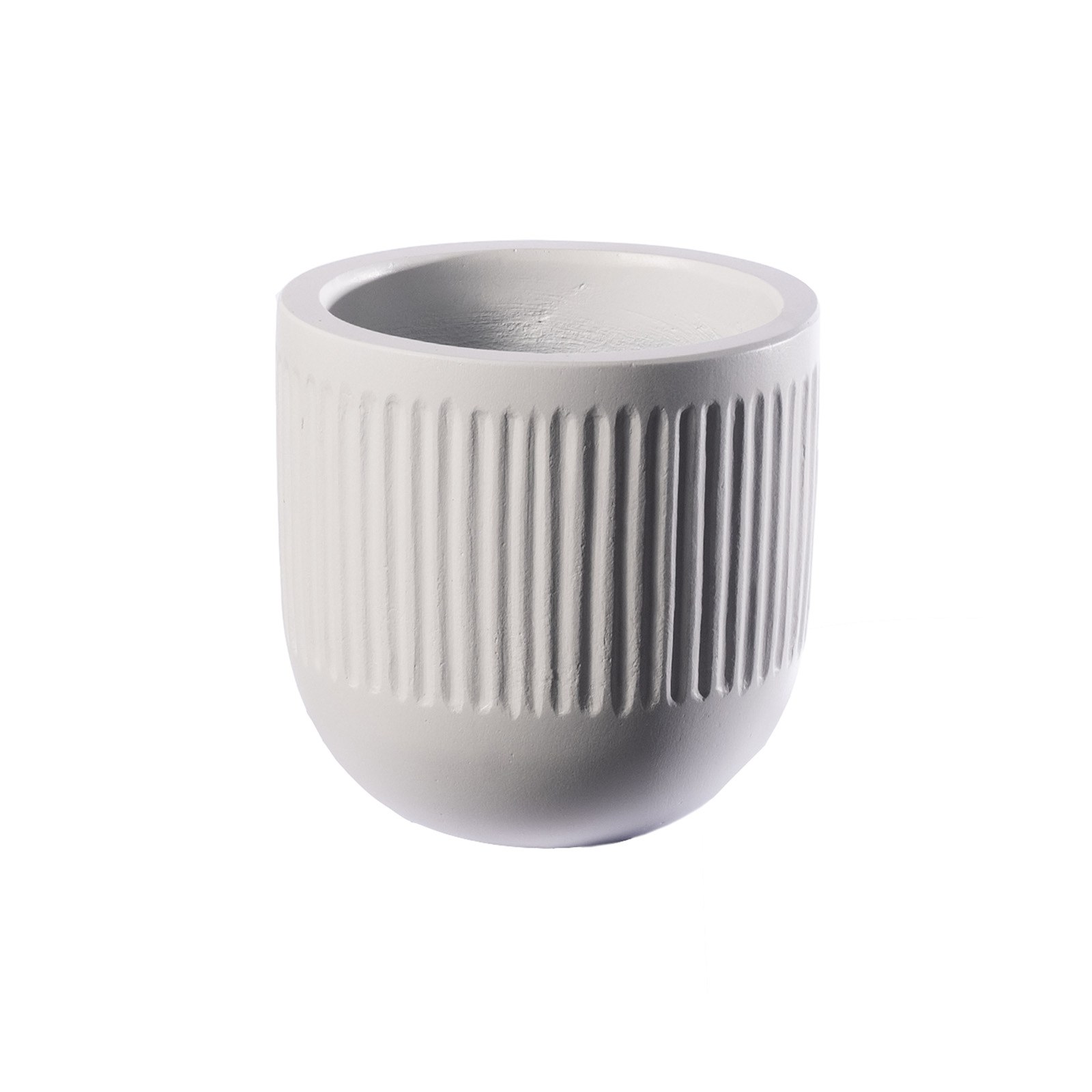 Supergreens Γλάστρα Τσιμεντένια Στρογγυλή "Vive" Λευκή 40x40x40 εκ.