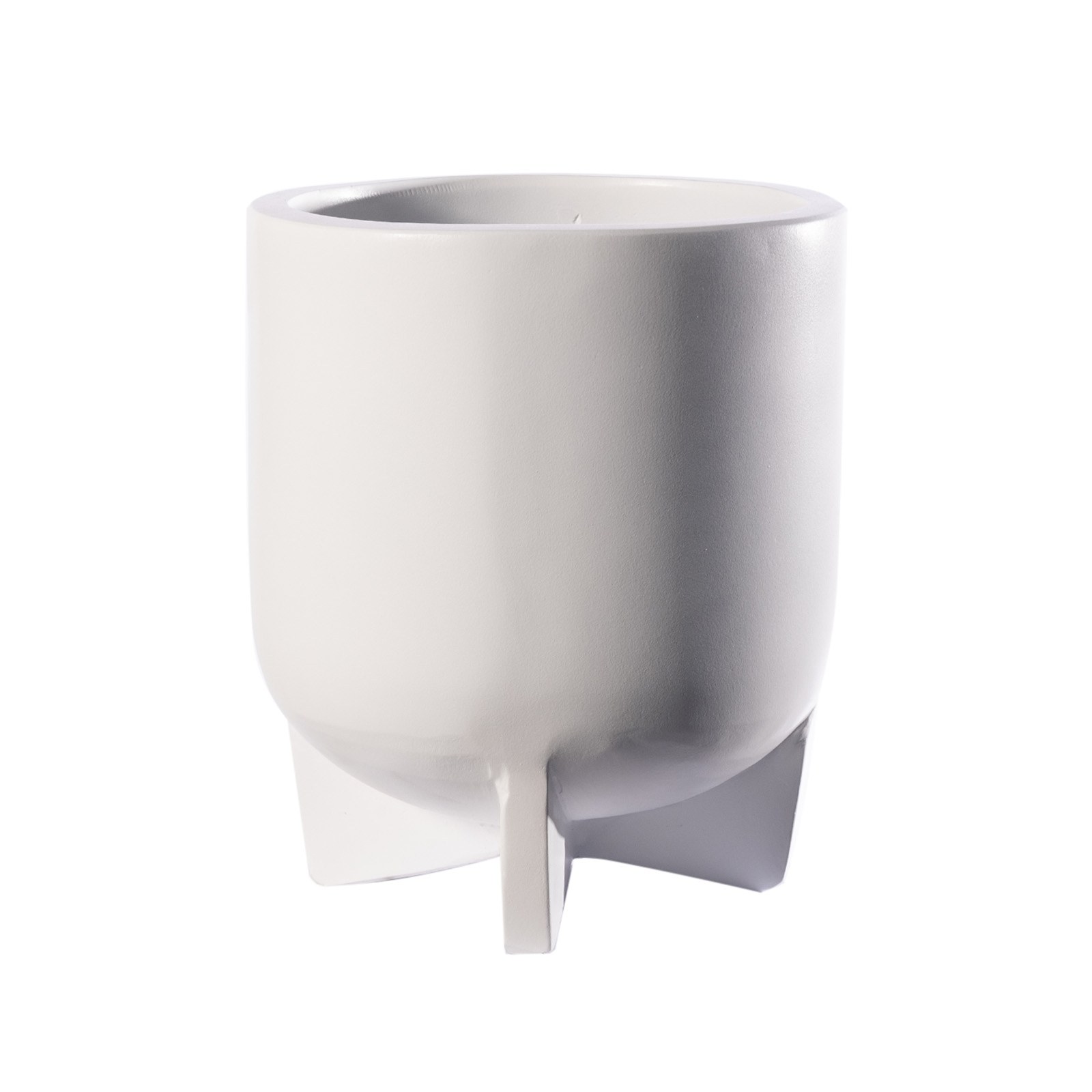 Supergreens Γλάστρα Τσιμεντένια Στρογγυλή "Nook" Λευκή 42x42x50 εκ.