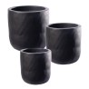 Supergreens Γλάστρα Τσιμεντένια Στρογγυλή "Gaze" Μαύρη 25x25x25 εκ.