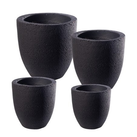 Supergreens Γλάστρα Τσιμεντένια Στρογγυλή "Botani" Μαύρη 20x20x20 εκ.