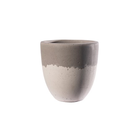 Supergreens Γλάστρα Τσιμεντένια Στρογγυλή "TerraVivax" Γκρι & Λευκή 20x20x20 cm