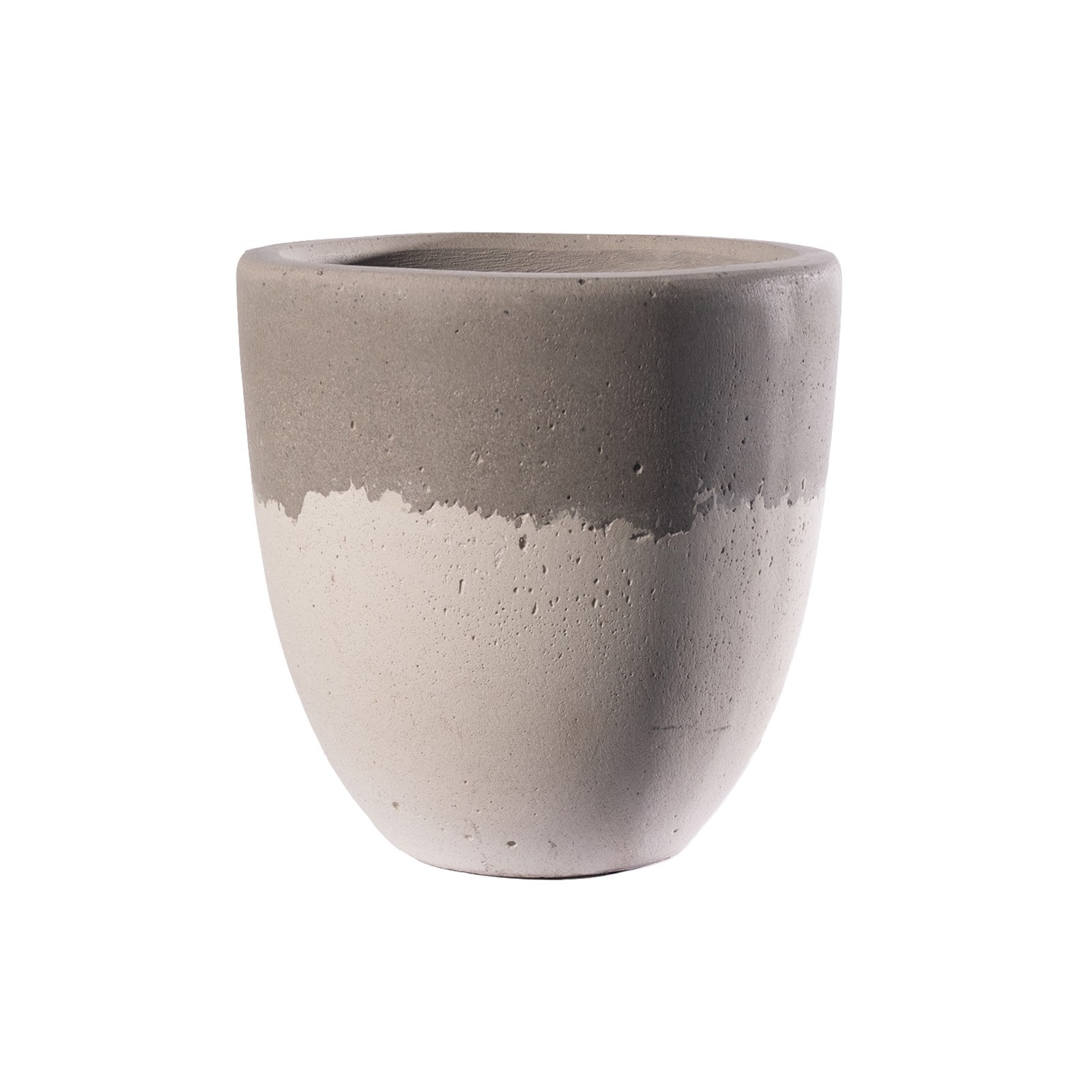 Supergreens Γλάστρα Τσιμεντένια Στρογγυλή "TerraVivax" Γκρι & Λευκή 40x40x40 εκ.