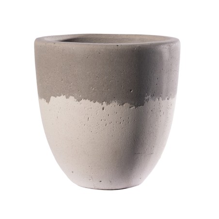 Supergreens Γλάστρα Τσιμεντένια Στρογγυλή "TerraVivax" Γκρι & Λευκή 50x50x50 εκ.