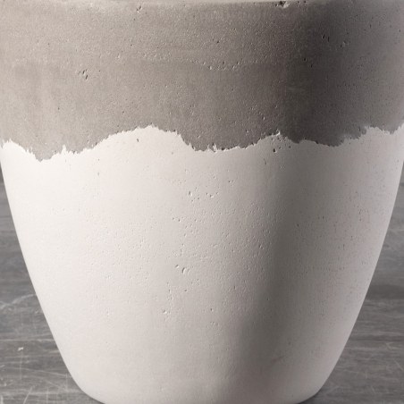 Supergreens Γλάστρα Τσιμεντένια Στρογγυλή "TerraVivax" Γκρι & Λευκή 50x50x50 εκ.