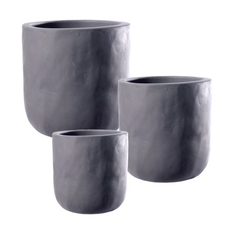 Supergreens Γλάστρα Τσιμεντένια Στρογγυλή "StoneCast" Γκρι 25x25x25 εκ.