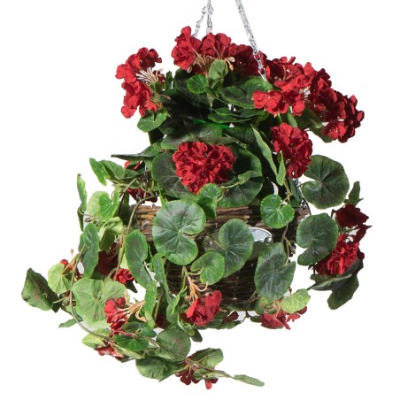 Supergreens Τεχνητό Κρεμαστό Φυτό Γεράνι Κόκκινο 70 εκ.