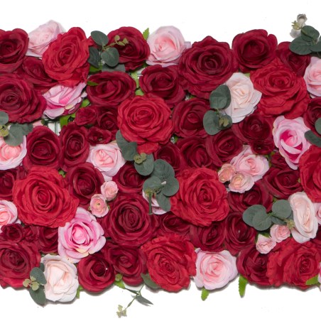 Supergreens Τεχνητή Φυλλωσιά Τριαντάφυλλο με Ευκάλυπτο Κόκκινη 50x50 εκ.