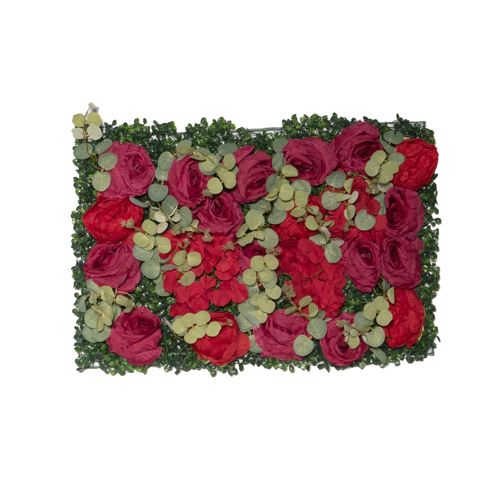 Supergreens Τεχνητή Φυλλωσιά Τριαντάφυλλο με Ευκάλυπτο Κόκκινη 40x60 εκ.