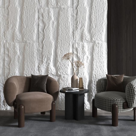 Supergreens Τεχνητός Τοίχος PU Stone "Obsidian" Γκρι Elephant 120x60x3 εκ.