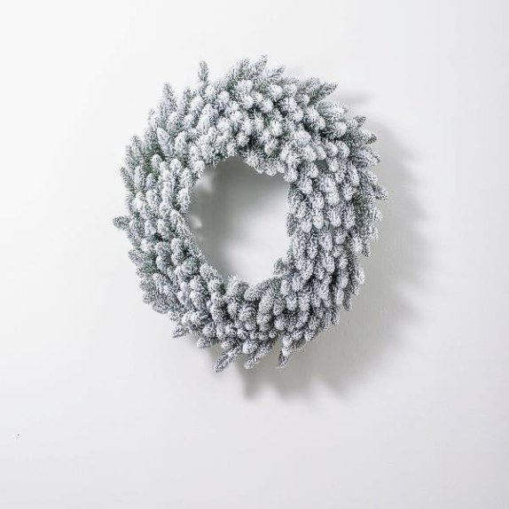 Supergreens Τεχνητό Στεφάνι Έλατο Χιονισμένο Λευκό D90 εκ.