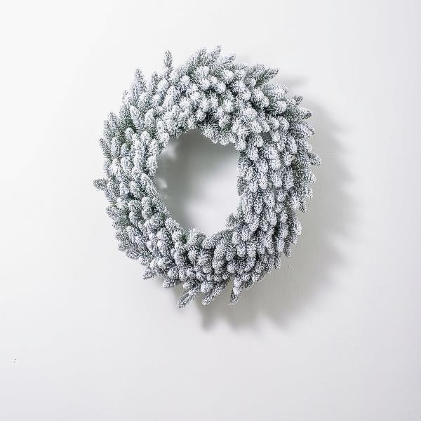 Supergreens Τεχνητό Στεφάνι Έλατο Χιονισμένο Λευκό D90 εκ.