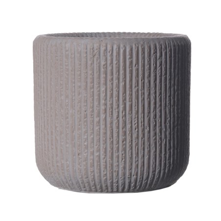 Supergreens Γλάστρα Πήλινη Στρογγυλή "Stripe" Καφέ L 42x42x40 εκ.