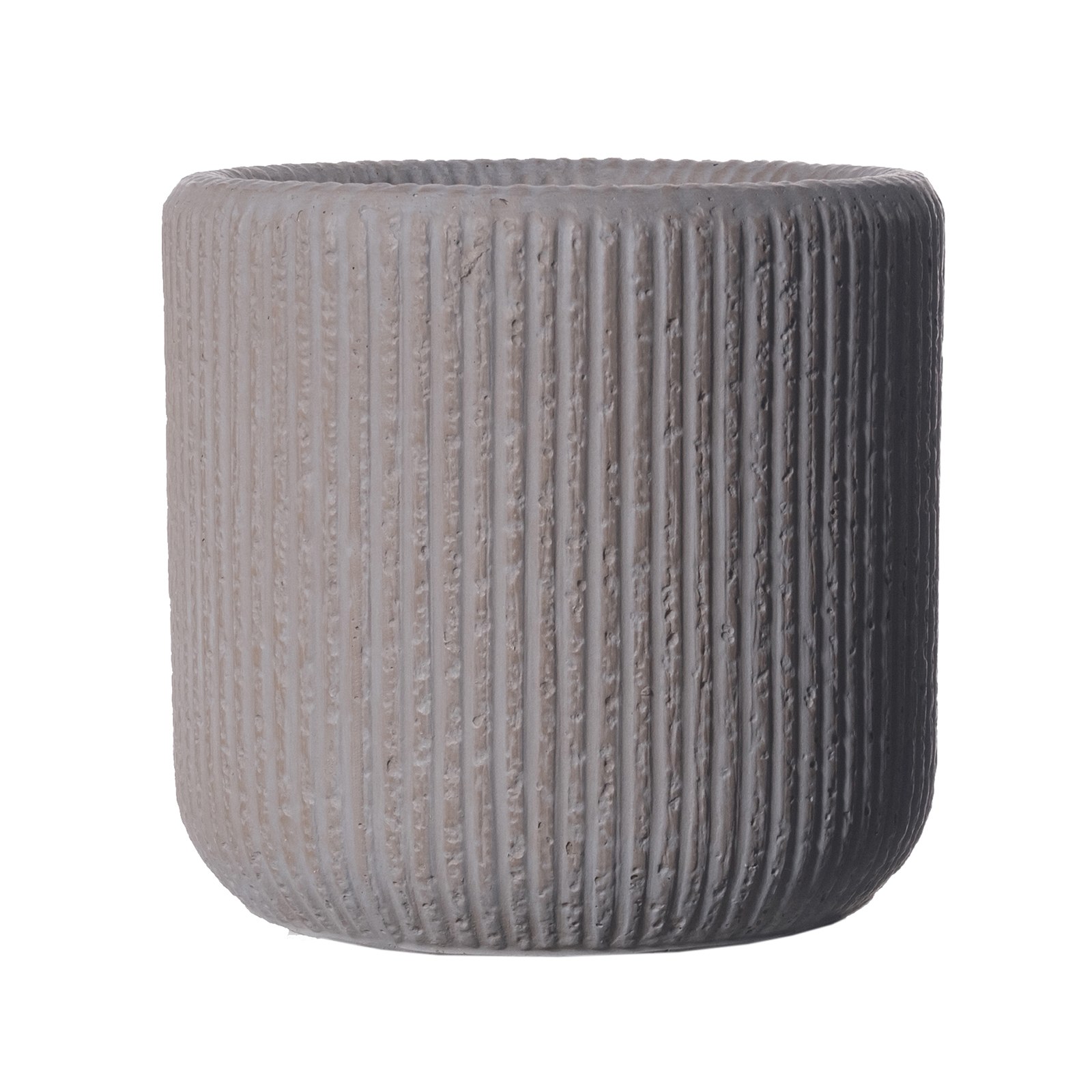 Supergreens Γλάστρα Πήλινη Στρογγυλή "Stripe" Καφέ L 42x42x40 εκ.