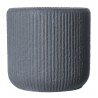 Supergreens Γλάστρα Πήλινη Στρογγυλή "Stripe" Γκρι Σκούρο XL 50x50x47 εκ.