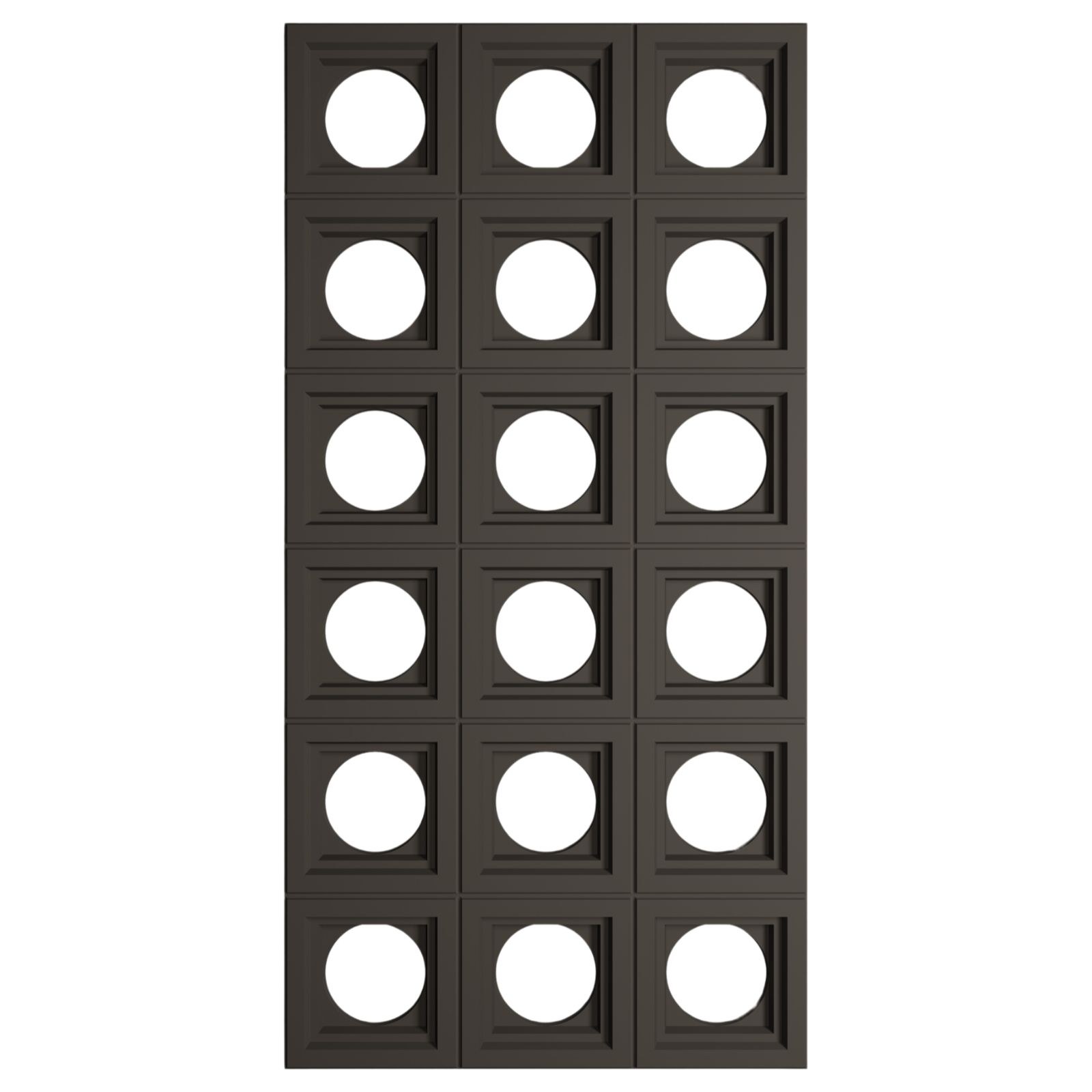 Supergreens Τεχνητός Τοίχος PU Gap "Circle" Ανοιχτό Μαύρο 120x60x3 εκ.