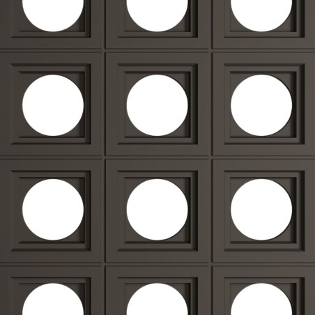 Supergreens Τεχνητός Τοίχος PU Gap "Circle" Ανοιχτό Μαύρο 120x60x3 εκ.