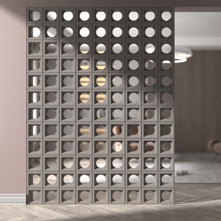 Supergreens Τεχνητός Τοίχος PU Gap "Circle" Ανοιχτό Μαύρο 120x60x3 εκ.