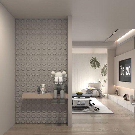 Supergreens Τεχνητός Τοίχος PU Geometry "Dots" Ανοιχτό Μαύρο 120x60x2,5 εκ.