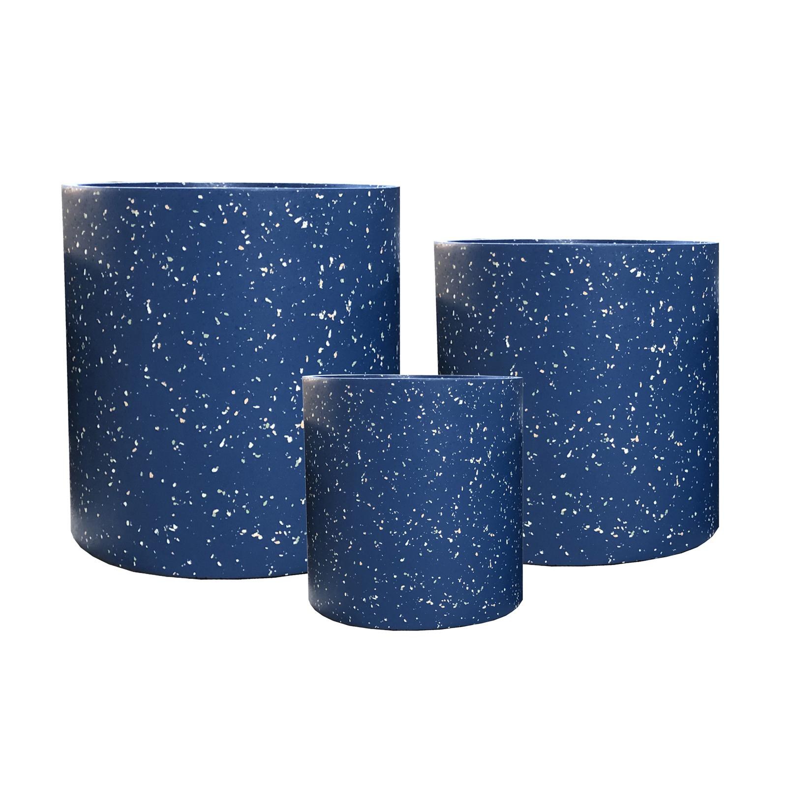 Supergreens Γλάστρα Πήλινη Κύλινδρος "Celestia" Μπλέ Terrazzo L 40x40x35 εκ.