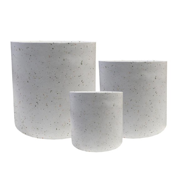 Supergreens Γλάστρα Πήλινη Κύλινδρος "Celestia" Λευκό...