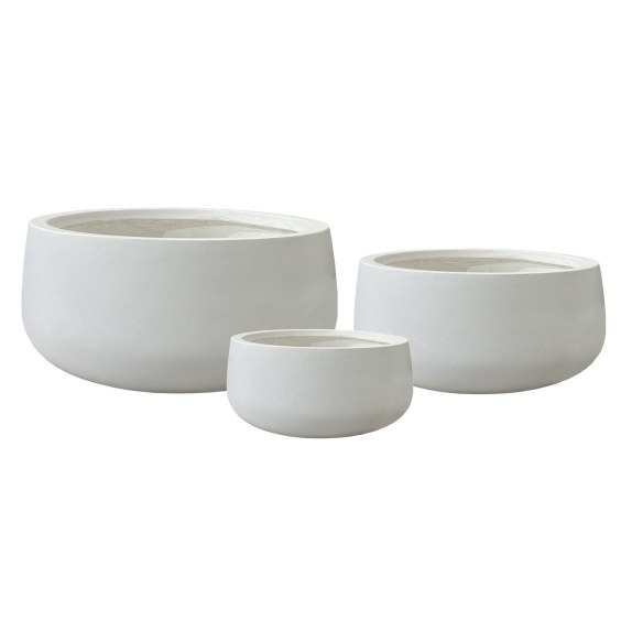 Supergreens Γλάστρα Πήλινη Οβάλ "Alba" Λευκό L 50x50x25 εκ.