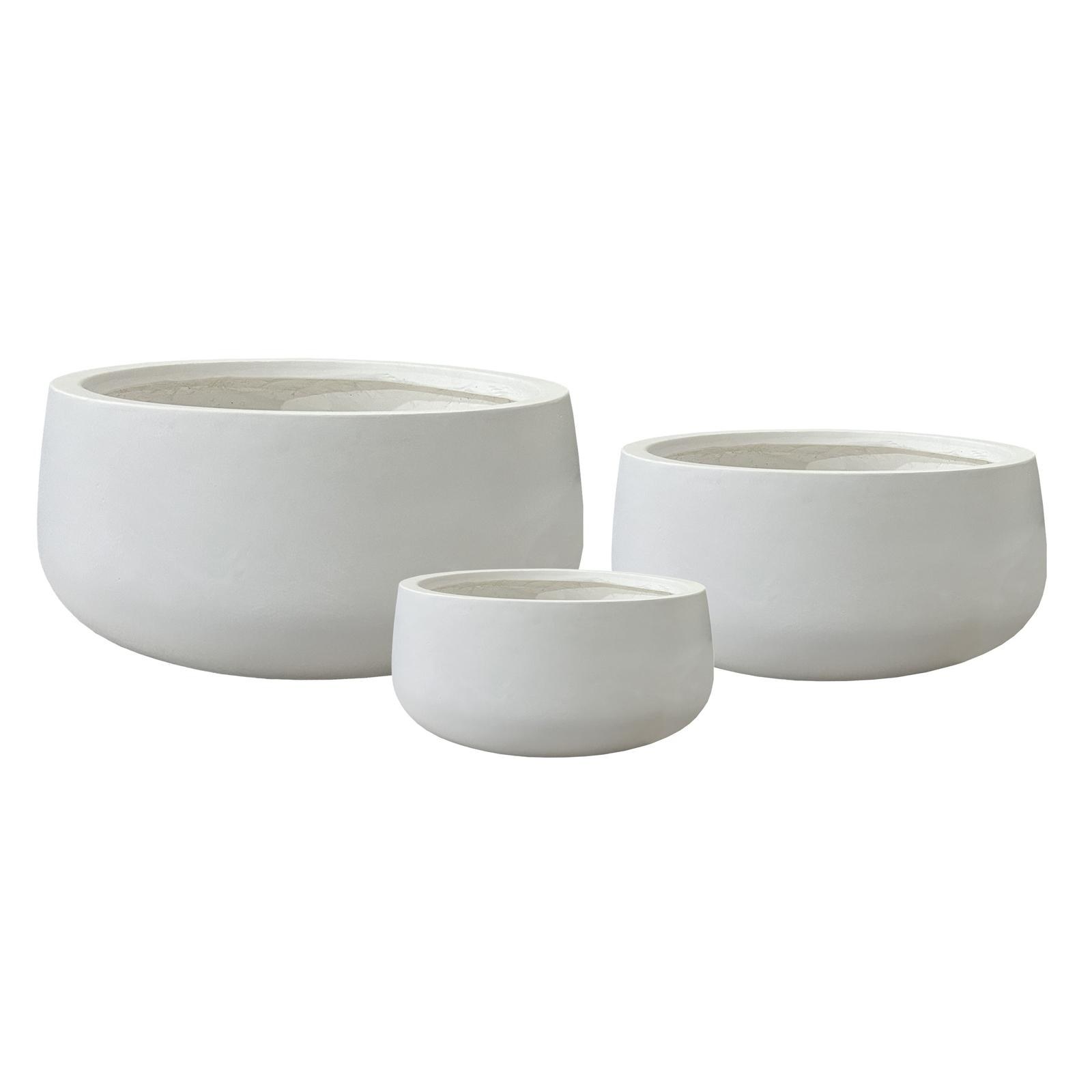 Supergreens Γλάστρα Πήλινη Οβάλ "Alba" Λευκό L 50x50x25 εκ.