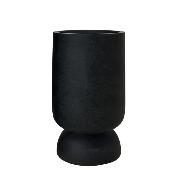 Supergreens Γλάστρα Πήλινη Κύλινδρος "Inverso" Μαύρο Wash...