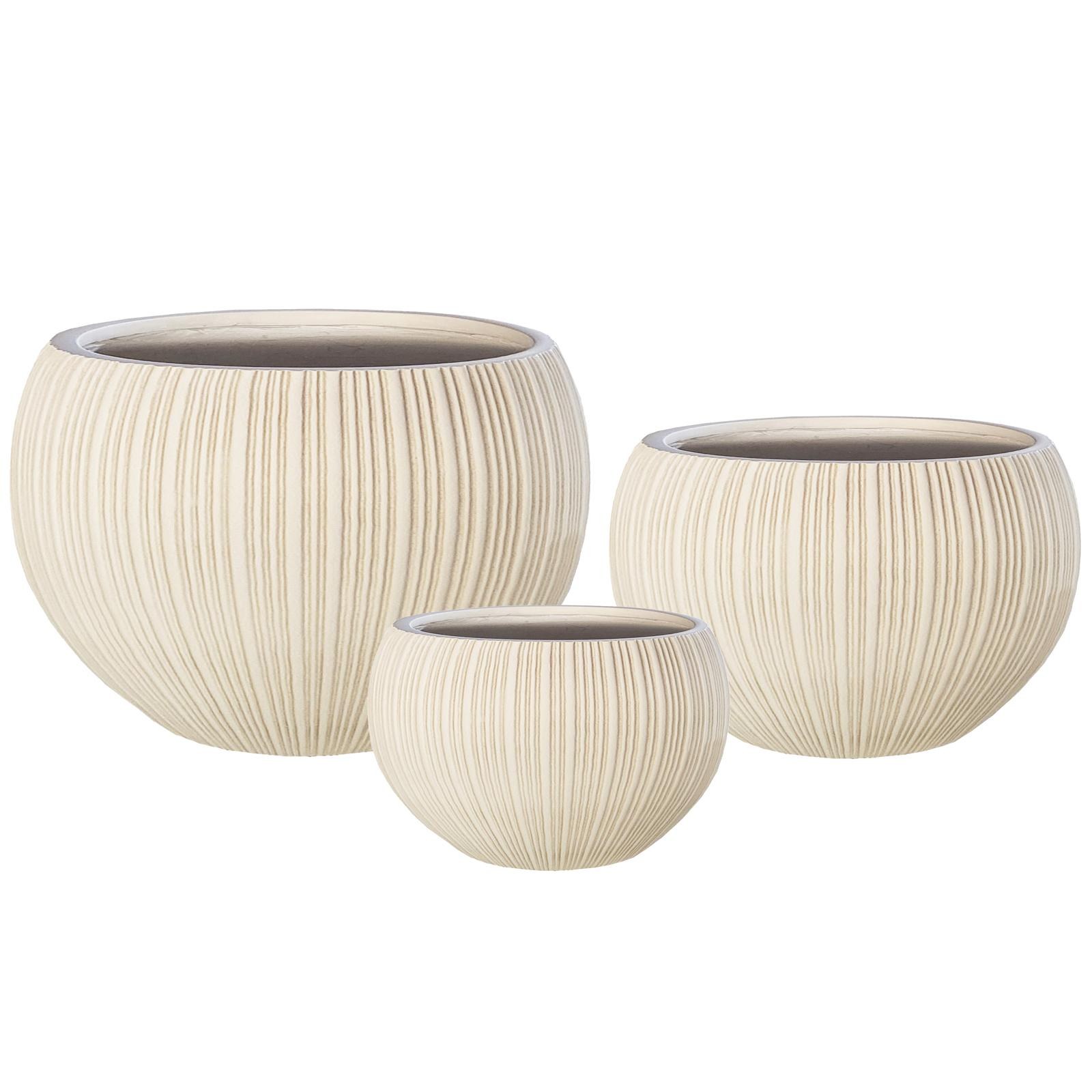 Supergreens Γλάστρα Πήλινη Στρογγυλή "Antica" Anti-Beige S 28x28x21.5 εκ.