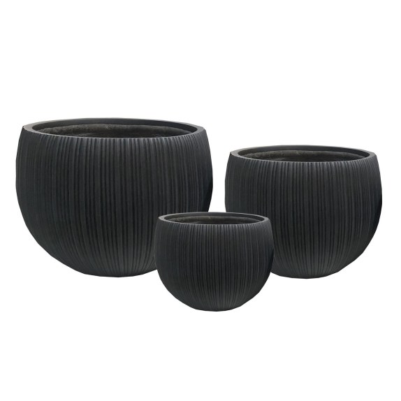 Supergreens Γλάστρα Πήλινη Στρογγυλή "Antica" Μαύρο Wash...