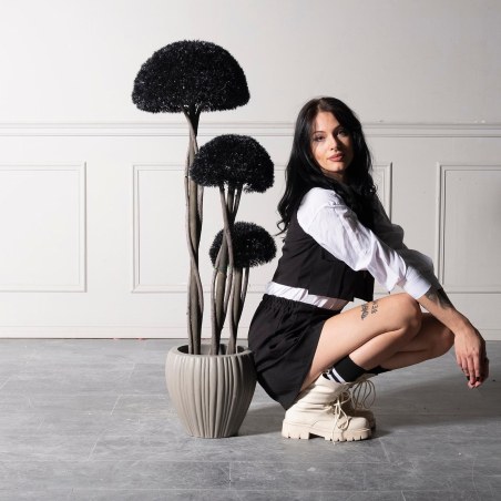 Supergreens UV Τεχνητό Δέντρο Μπονσάι Moss ''Mushroom'' Τριπλό Μαύρο 120 εκ.