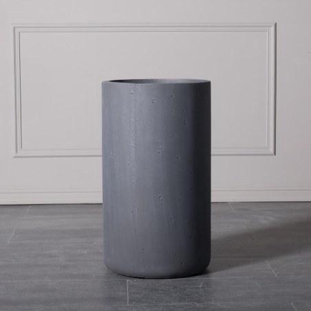 Supergreens Γλάστρα Πήλινη Κύλινδρος "Rocky" Γκρι M 34x34x61 εκ.