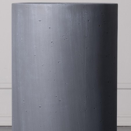 Supergreens Γλάστρα Πήλινη Κύλινδρος "Rocky" Γκρι M 34x34x61 εκ.