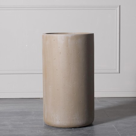 Supergreens Γλάστρα Πήλινη Κύλινδρος "Rocky" Μπεζ M 34x34x61 εκ.