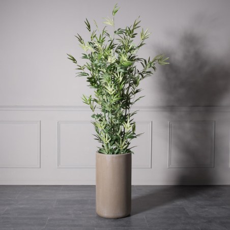 Supergreens Γλάστρα Πήλινη Κύλινδρος "Rocky" Μπεζ M 34x34x61 εκ.