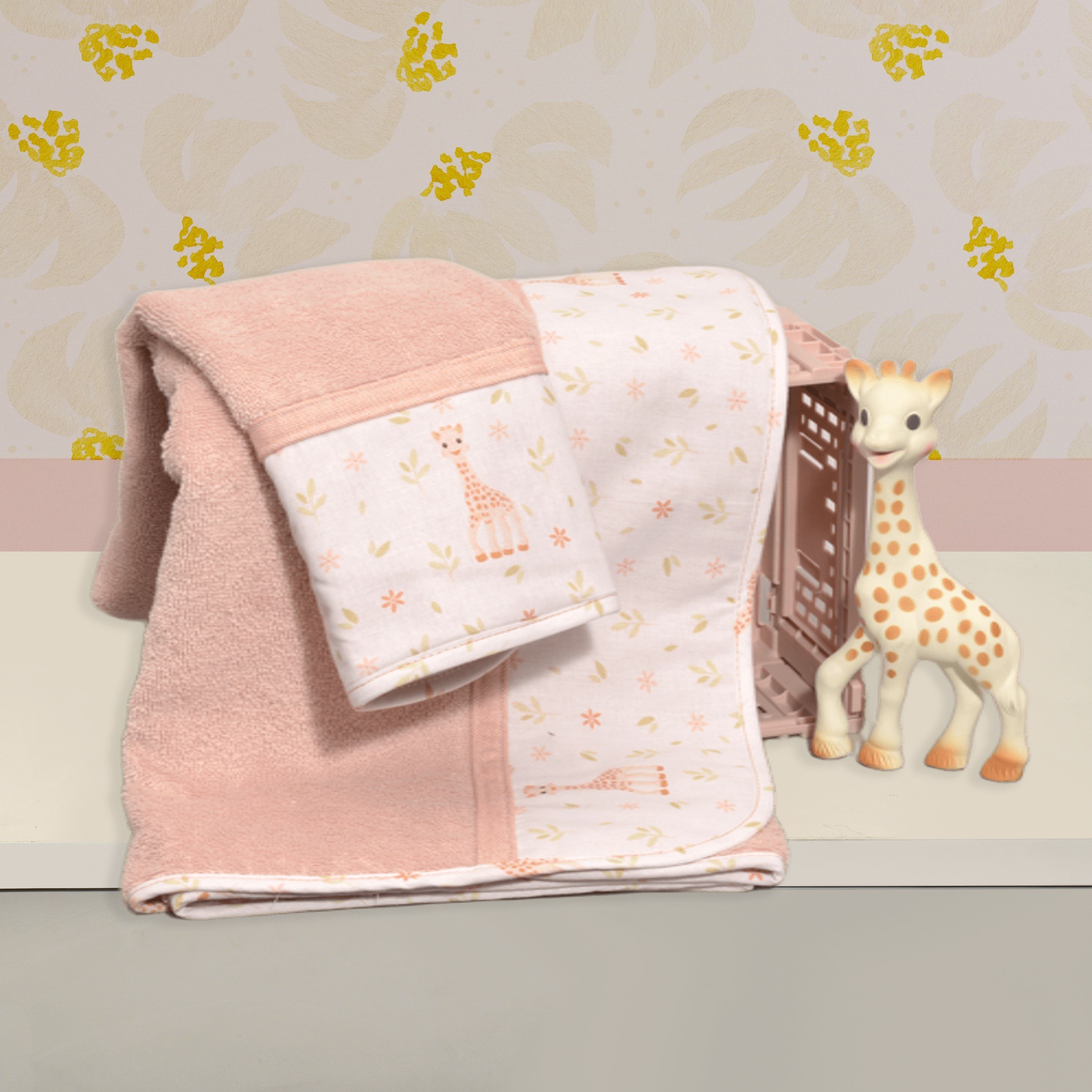 Σετ πετσέτες 2 τεμ 100% βαμβάκι 450 γρμ/τμ 30x50 & 70x120 Design 502 Sophie La Girafe