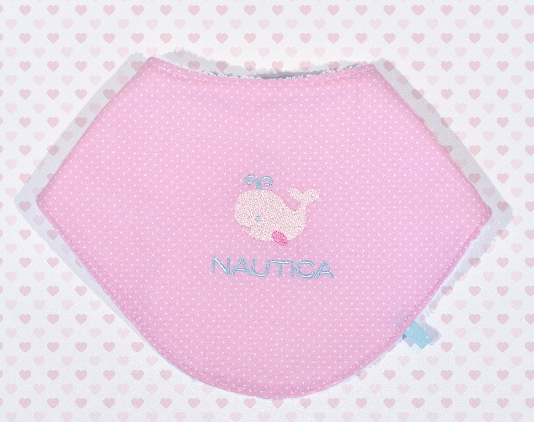 Σαλιάρα Μπαντάνα Ροζ πουά 26x26 Des 932